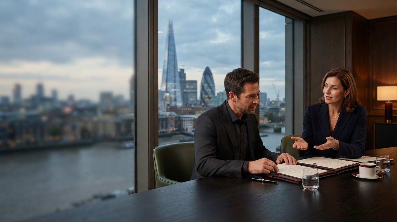 Daybreak Trustmere data analysts reviewing real-time financial modelling on screen